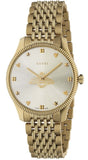 Gucci YA1264155 G-Timeless Quartz Women's Watch – Silver Dial & Gold Steel Bracelet