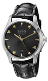 Gucci YA126469 G-Timeless Automatic Women's Watch – Black Dial & Black Leather Strap