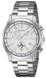 Gucci YA126472 G-Timeless Chronograph Men's Watch – White Dial & Silver Steel Bracelet