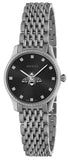 Gucci YA1265020 G-Timeless Quartz Women's Watch – Black Dial & Silver Steel Bracelet
