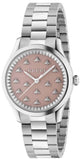Gucci YA1265033 G-Timeless Quartz Women's Watch – Pink Dial & Silver Steel Bracelet
