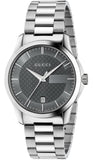 Gucci YA126522 G-Timeless Women's Watch – Grey Dial & Silver Steel Bracelet