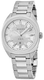 Gucci YA142402 GG2570 G-Timeless Men's Watch – Silver Dial & Silver Steel Bracelet