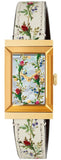 Gucci YA147407 G-Frame Floral Women's Watch – Mother of Pearl Dial & White Leather Strap