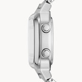 Fossil Retro Digital Silver Dial Silver Steel Strap Watch for Men - FS5844