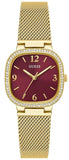 Guess GW0354L4 Women's Watch – Red Dial & Gold Mesh Strap
