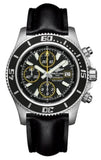 Breitling Superocean Chronograph II 44 A1334102/BA82 Men's Automatic Watch – Black Dial with Black Leather Strap
