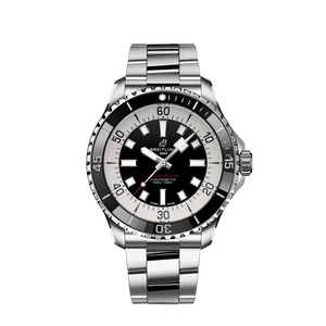 Breitling Superocean Automatic 44mm Black Dial Silver Steel Strap Watch for for Men - A17376211B1A1