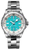 Breitling Superocean Automatic 36 A17377211C1A1 Men's Watch – Turquoise Dial with Silver Stainless Steel Strap