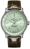 Breitling Navitimer Automatic 35 A17395361L1P1 Women's Watch – Green Dial with Green Leather Strap