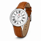 Michele Serein Mother of Pearl Dial Brown Leather Strap Watch for Women - MWW21B000010