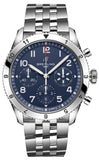 Breitling AVI Chronograph 42 Tribute to Vought F4U Corsair A233801A1C1A1 Men's Watch – Blue Dial with Silver Stainless Steel Strap