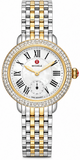 Michele Serein Silver Dial Two Tone Steel Strap Watch for Women - MWW21B000015