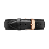 Daniel Wellington Classic Sheffield White Dial Black Leather Strap Watch for Women - DW00100036