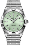 Breitling Chronomat 32 A77310101L1A1 Women's Watch – Green Dial with Diamond Accents & Silver Stainless Steel Strap