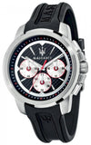 Maserati R8851123001 SFIDA Chronograph Men’s Watch – Black & Silver Dial & Black Rubber Strap