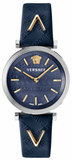 Versace VELS00119 V-Twist Quartz Women's Watch – Blue Dial & Blue Leather Strap