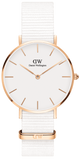 Daniel Wellington DW001000313 Petite Dover Quartz Women's Watch – White Dial & White NATO Strap