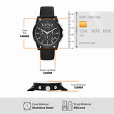 Armani Exchange Outerbanks AX1326 Men's Chronograph Watch – Black Dial with Black Silicone Strap