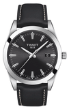 Tissot T127.410.16.051.00 Gentleman Quartz Men's Watch – Black Dial & Black Leather Strap