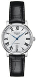 Tissot T122.207.16.033.00 Carson Premium Automatic Lady Women's Watch – Silver Dial & Black Leather Strap