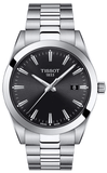 Tissot T127.410.11.051.00 Gentleman Quartz Men's Watch – Black Dial & Silver Steel Strap