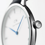 Daniel Wellington Dapper St Mawes White Dial Brown Leather Strap Watch For Women - DW00100095