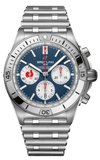 Breitling Chronomat B01 42 Six Nations France AB0134A81C1A1 Men's Watch – Blue Dial with Silver Stainless Steel Strap