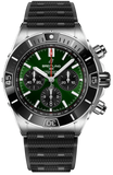 Breitling Super Chronomat B01 44 AB0136251L1S1 Men's Watch – Green Dial with Black Rubber Strap