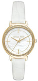 Michael Kors MK2662 Cinthia Quartz Women's Watch – Mother of Pearl Dial & White Leather Strap