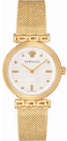 Versace VELW00820 Meander Greca Women's Watch – White Dial & Gold Mesh Bracelet
