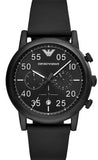 Emporio Armani AR11133 Luigi Chronograph Men's Watch – Black Dial & Black Leather Strap