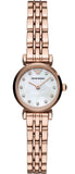Emporio Armani AR11203 Gianni T-Bar Women's Watch – Mother of Pearl Dial with Rose Gold Steel Strap