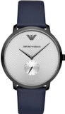 Emporio Armani AR11214 Modern Slim Analog Men's Watch – Silver Dial with Blue Leather Strap