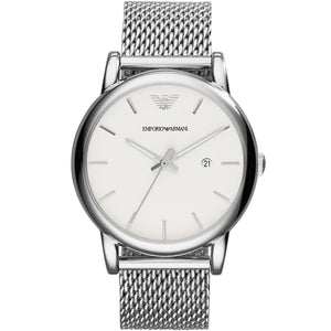 Emporio Armani Luigi White Dial Silver Mesh Strap Watch for Men - AR1812