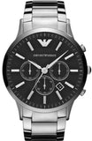 Emporio Armani AR2460 Sportivo Chronograph Men's Watch – Black Dial & Silver Steel Strap