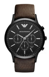 Emporio Armani AR2462 Sportivo Quartz Men's Watch – Black Dial & Brown Leather Strap