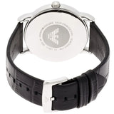Emporio Armani Luigi Quartz Black Dial Black Leather Strap Watch For Men - AR2500