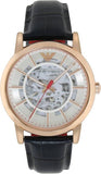 Emporio Armani AR60009 Meccanico Men's Watch – Silver Dial & Blue Leather Strap