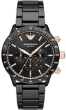 Emporio Armani AR70002 Mario Ceramic Chronograph Men’s Watch – Black Dial & Black Steel Strap