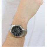 Armani Exchange Banks AX1720 Men's Chronograph Watch – Black Dial with Silver Stainless Steel Strap