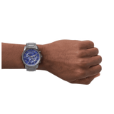Armani Exchange Banks AX1731 Men's Chronograph Watch – Blue Dial with Grey Stainless Steel Strap