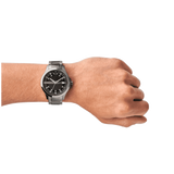 Armani Exchange Hampton AX2103 Men's Chronograph Watch – Black Dial with Silver-Tone Stainless Steel Strap