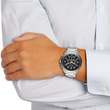 Armani Exchange Drexler AX2600 Men's Chronograph Watch – Black Dial with Silver Stainless Steel Strap