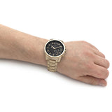Armani Exchange Banks AX1721 Men's Chronograph Watch – Black Dial with Gold Stainless Steel Strap