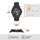 Armani Exchange Banks AX1724 Men's Chronograph Watch – Black Dial with Black Leather Strap