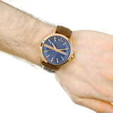 Armani Exchange Hampton AX2172 Men's Chronograph Watch – Deep Blue Dial with Rich Brown Leather Strap