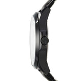 Armani Exchange Hampton Chronograph Black Dial Black Leather Strap Watch For Men - AX2400