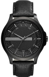 Armani Exchange Hampton AX2400 Men's Chronograph – Black Dial with Black Leather Strap Design