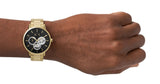 Armani Exchange Cayde AX2747 Men's Chronograph Watch – Black Dial with Gold-Tone Stainless Steel Strap
